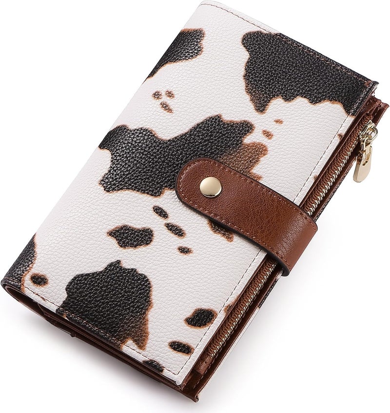 yiijay Wallet Women RFID Blocking Multi Cards Wallet Credit Card Holder for Women Large Capacity Lady Leather Trifold Travel Wallet with Pen Holder - Image 1